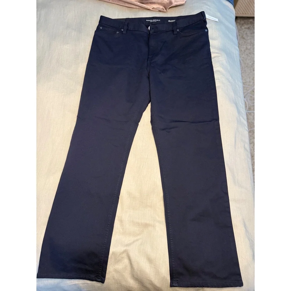 Banana Republic‎ Traveler Slim Fit Pants Navy Stretch Work Chinos 38x32 NWT
